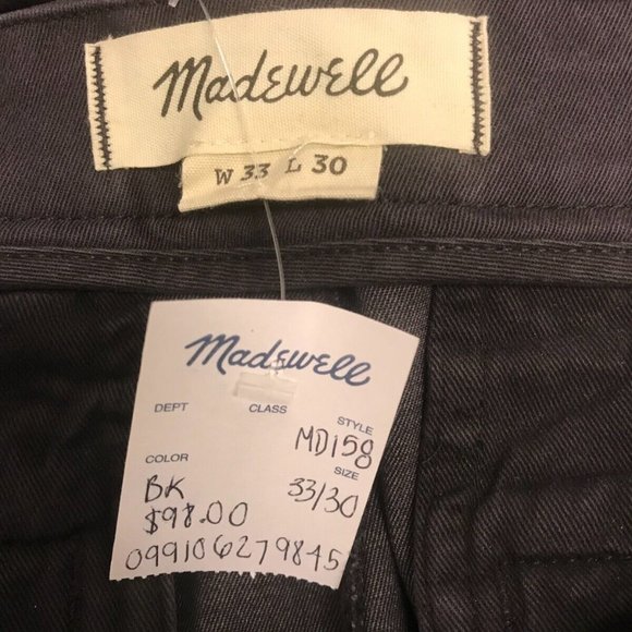MADEWELL Men's Athletic Slim Chino Pants SIZE 33/30 MD158 ($98) - Picture 4 of 5